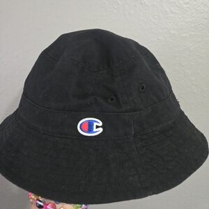 Champion 100% Cotton Black Bucket Hat